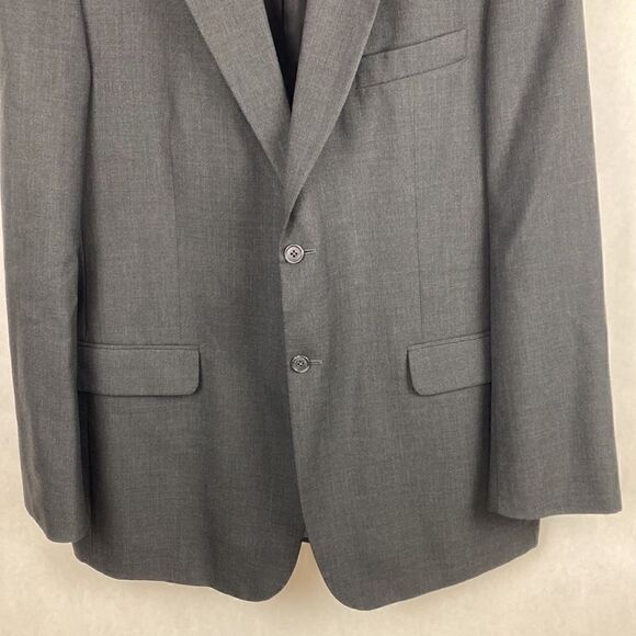 Stafford Suit Coat Jacket Blazer Size 44L Charcoal Gray Two Button - Picture 3 of 13